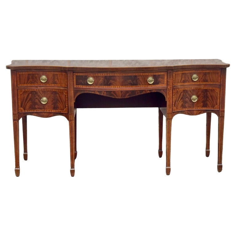 Large Vintage Federal Style Vintage Mahogany Sideboard Buffet with