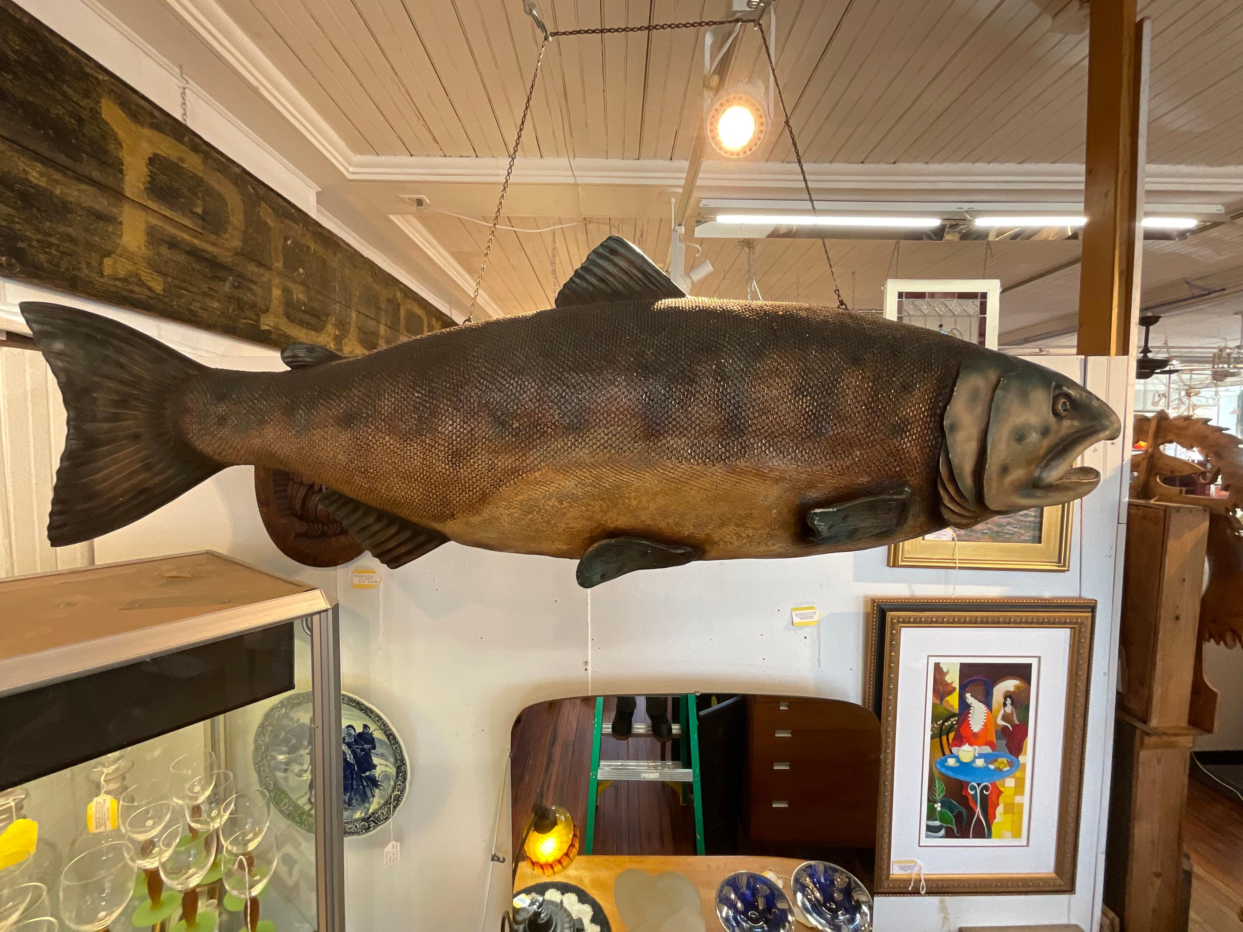 Große Vintage Fischhandelsschild-Skulptur, Vintage (Zusammensetzung) im Angebot