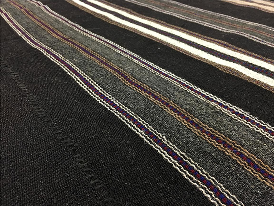 Tessuto a mano Grande Rug & Kilim d'epoca a trama piatta 12'7