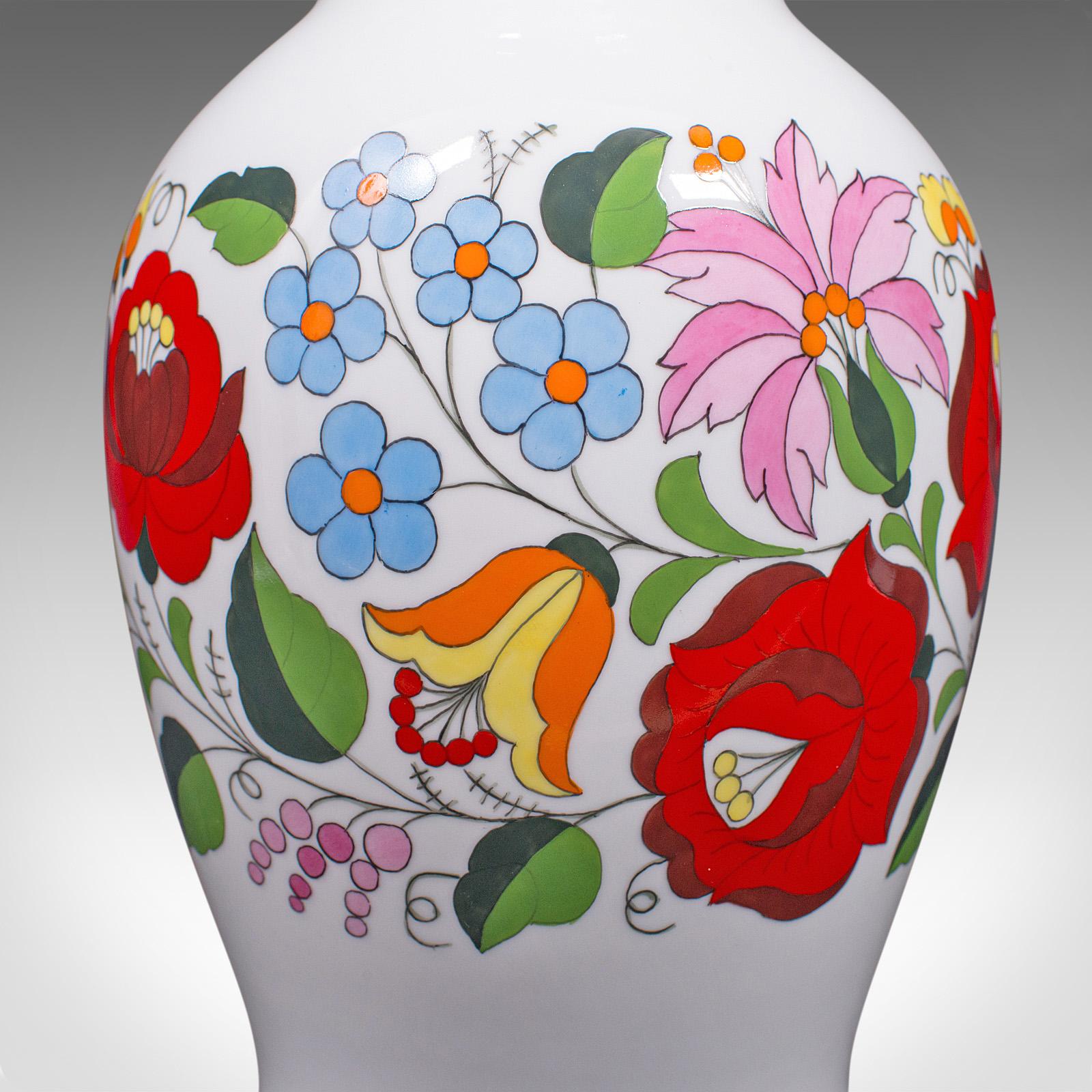 Large Vintage Flower Vase, Hungarian, Ceramic, Baluster, Decorative, Late 20th For Sale 6