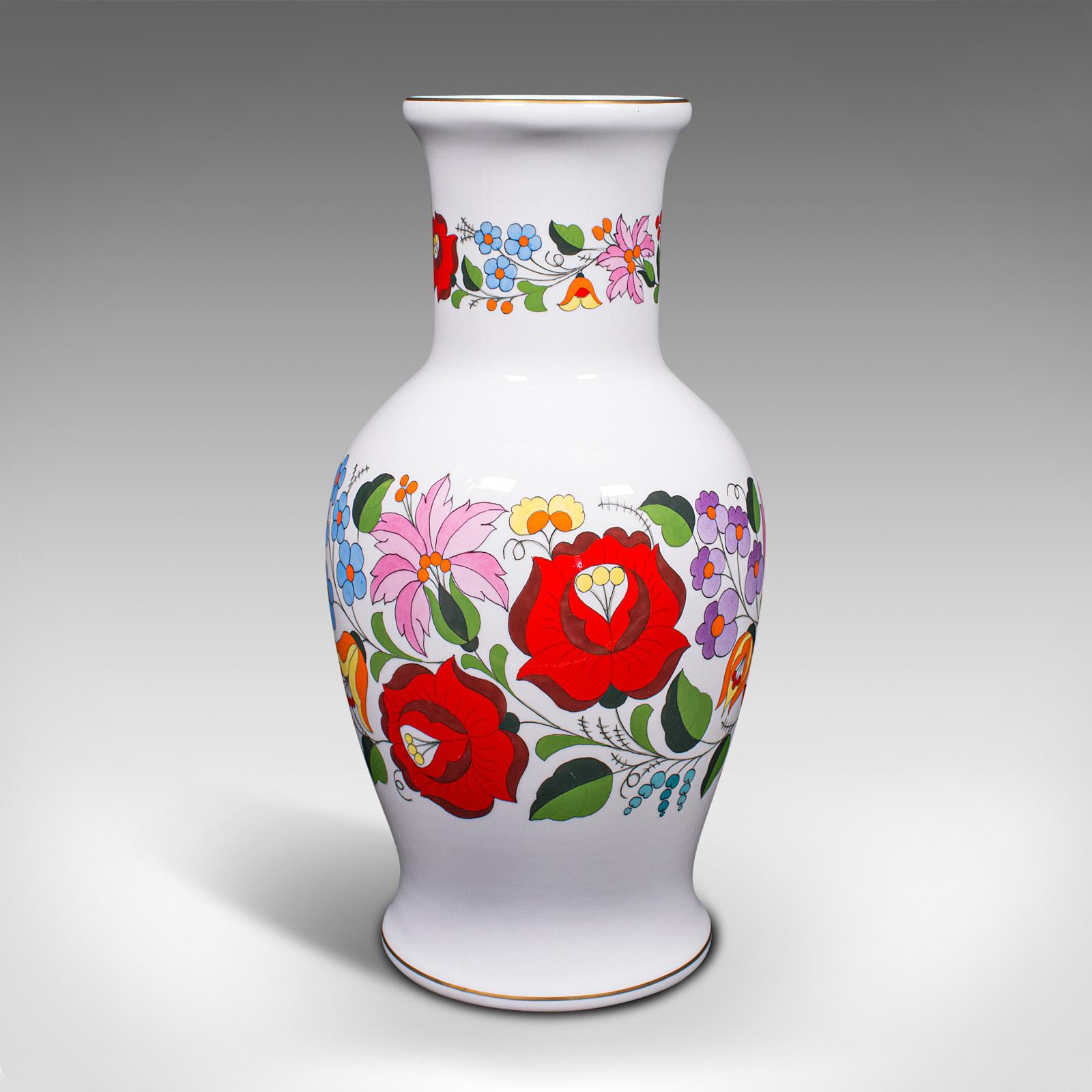 Large Vintage Flower Vase, Hungarian, Ceramic, Baluster, Decorative, Late 20th For Sale 2