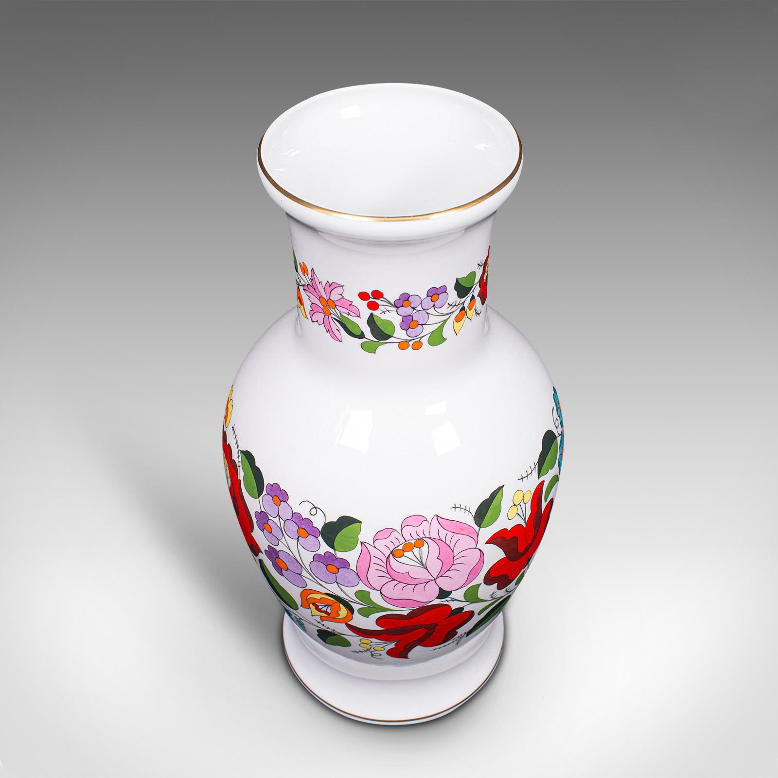 Large Vintage Flower Vase, Hungarian, Ceramic, Baluster, Decorative, Late 20th For Sale 3