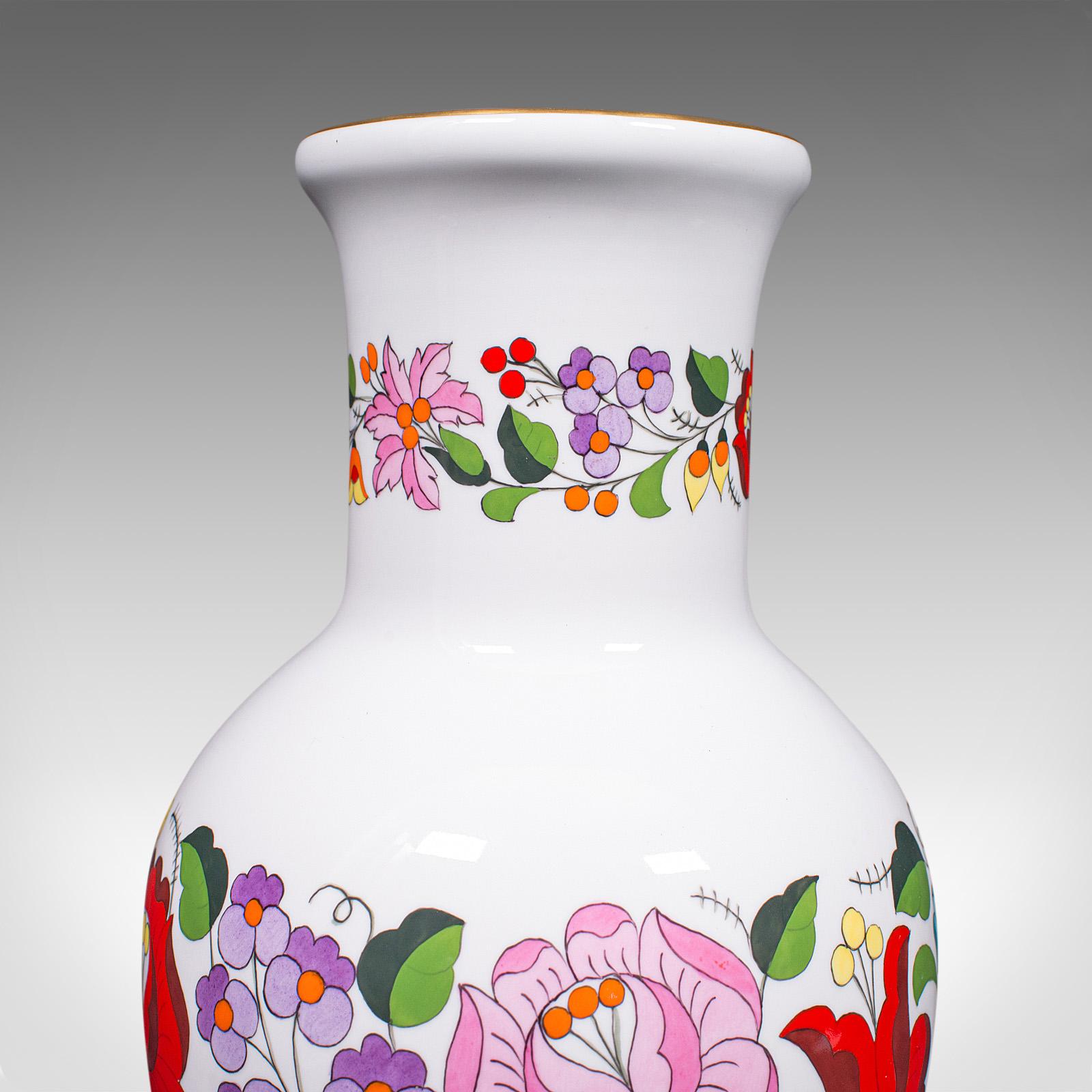 Large Vintage Flower Vase, Hungarian, Ceramic, Baluster, Decorative, Late 20th For Sale 4