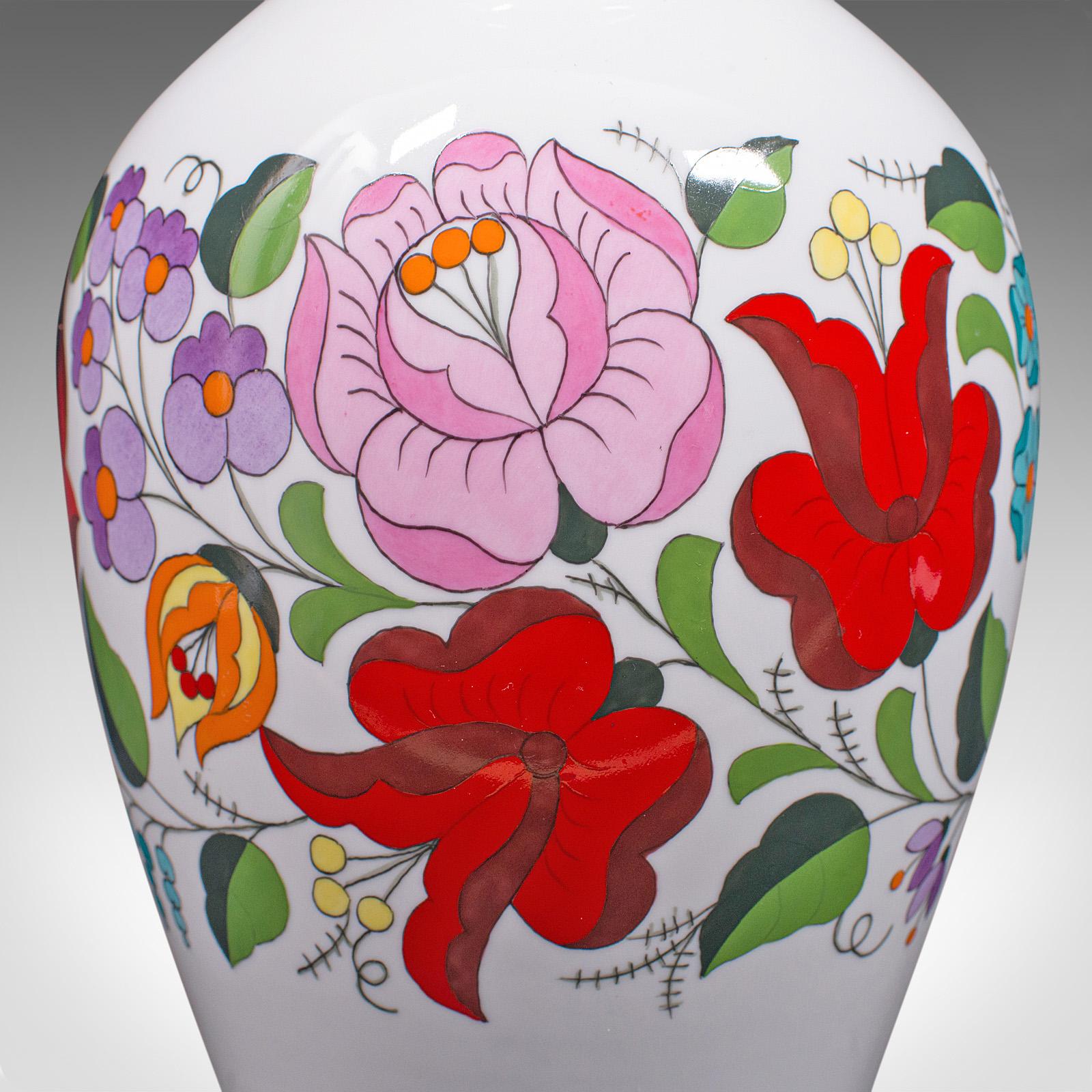 Large Vintage Flower Vase, Hungarian, Ceramic, Baluster, Decorative, Late 20th For Sale 5