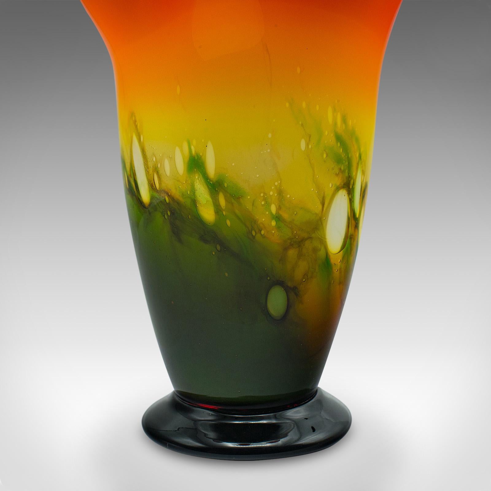 Large Vintage Flower Vase, Italian, Murano Art Glass, Decorative Planter, C.1970 For Sale 4