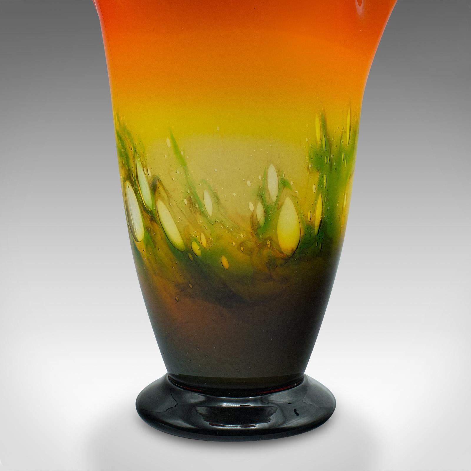 Large Vintage Flower Vase, Italian, Murano Art Glass, Decorative Planter, C.1970 For Sale 3