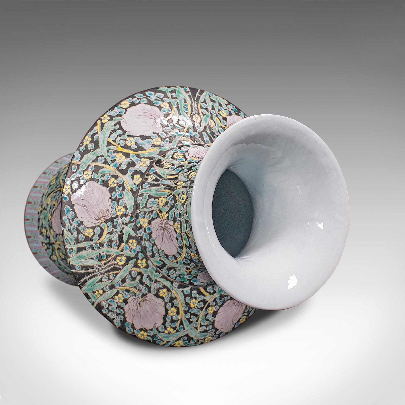 Large Vintage Flower Vase, Oriental, Ceramic, Decorative Urn, Art Deco, C.1950 For Sale 4