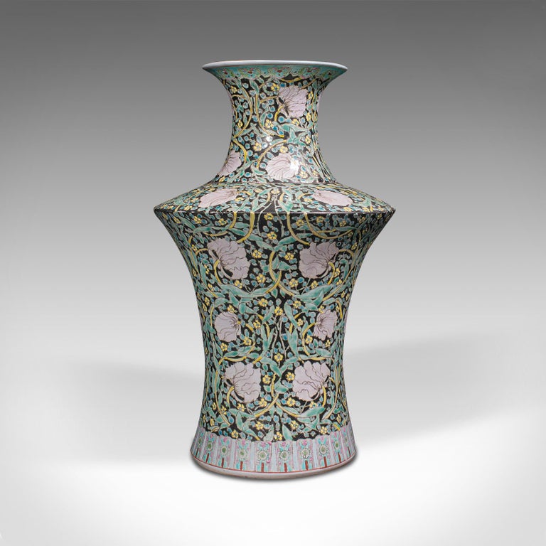 Large Vintage Flower Vase, Oriental, Ceramic, Decorative Urn, Art Deco,  C.1950 For Sale at 1stDibs