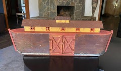 Large Vintage Folk Art Signed Limited Edition Noah's Ark Toy Playset Sculpture