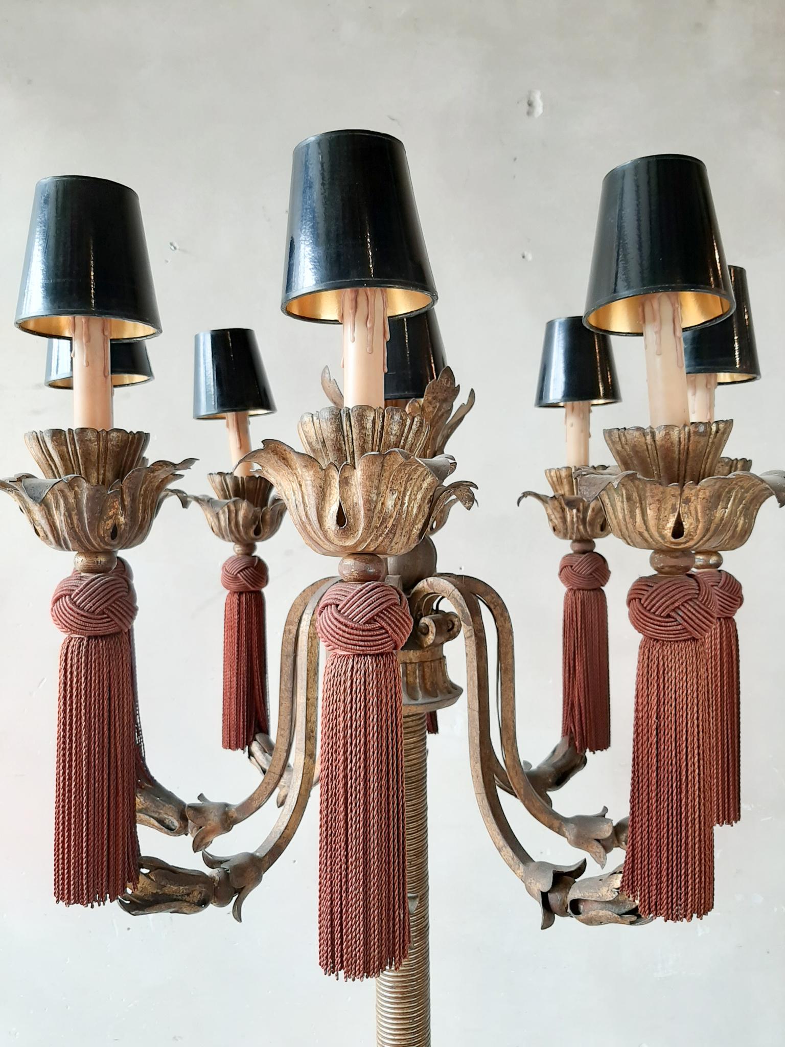 gold chandelier floor lamp