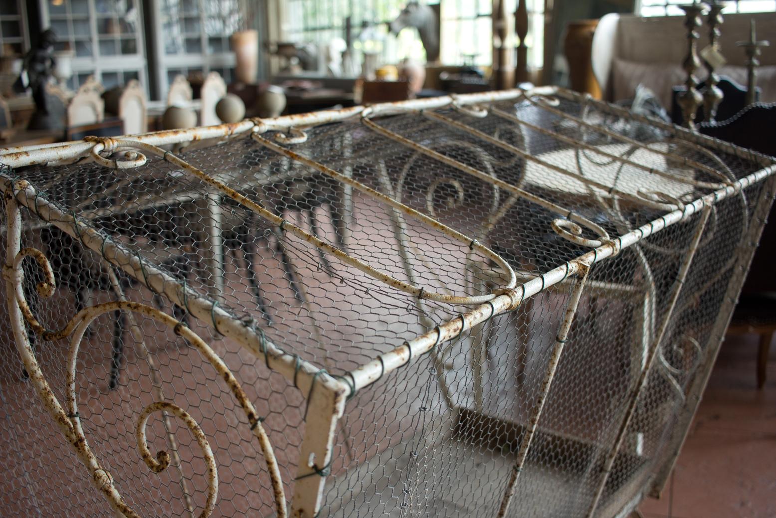 Wire Large Vintage French Bird Cage