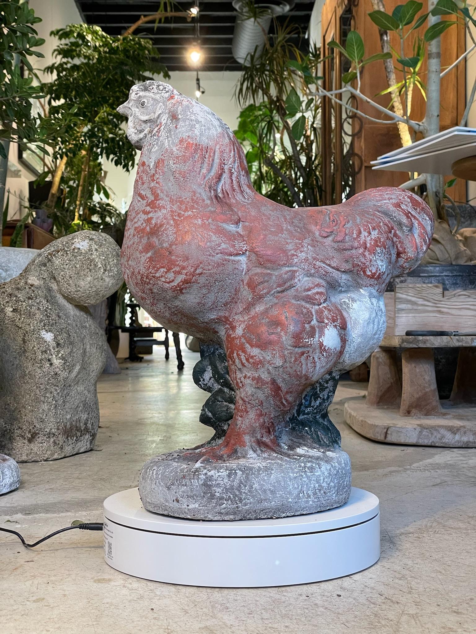 Grande scultura da giardino francese d'epoca in cemento con patina invecchiata In condizioni buone in vendita a West Hollywood, CA