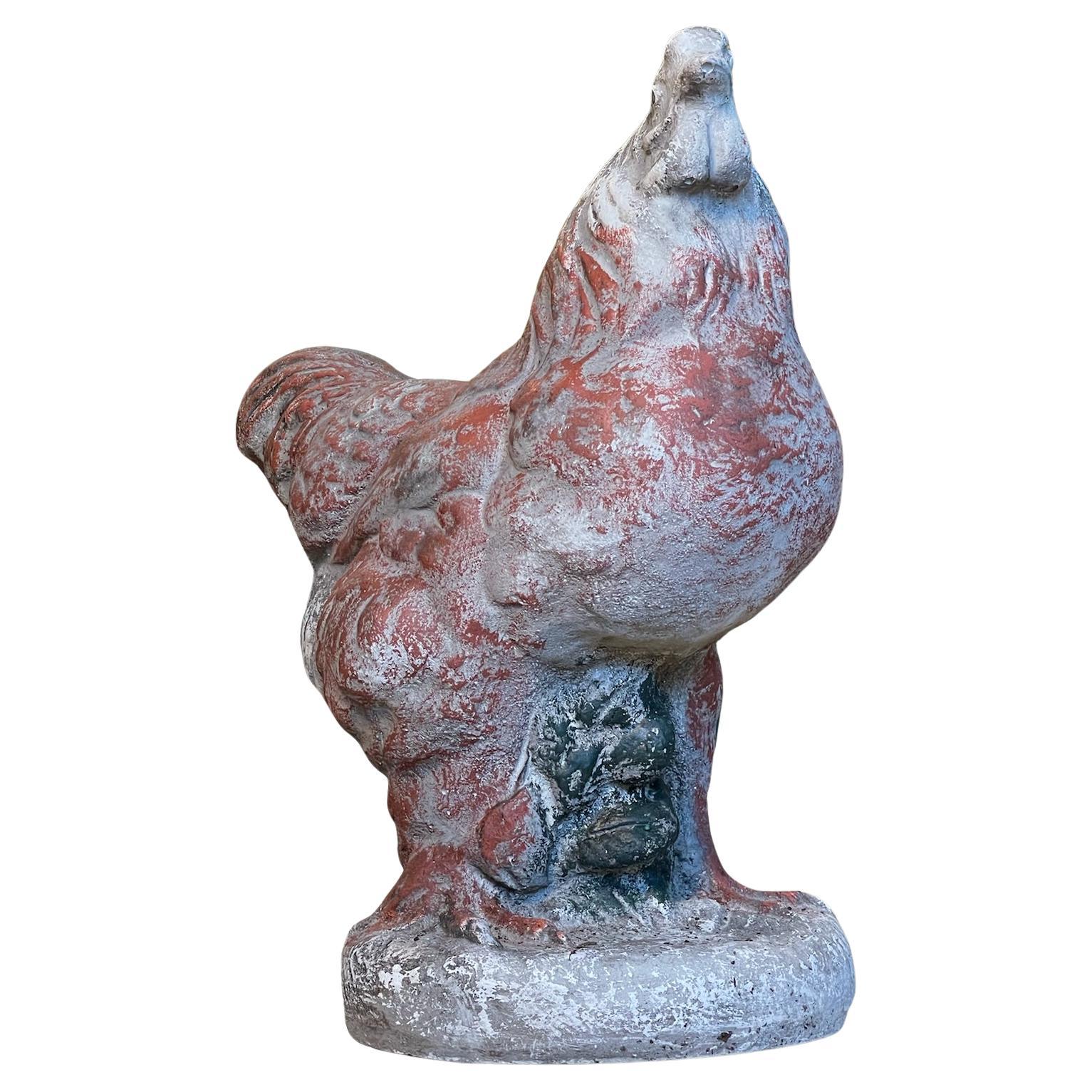 Grande scultura da giardino francese d
epoca in cemento con patina invecchiata