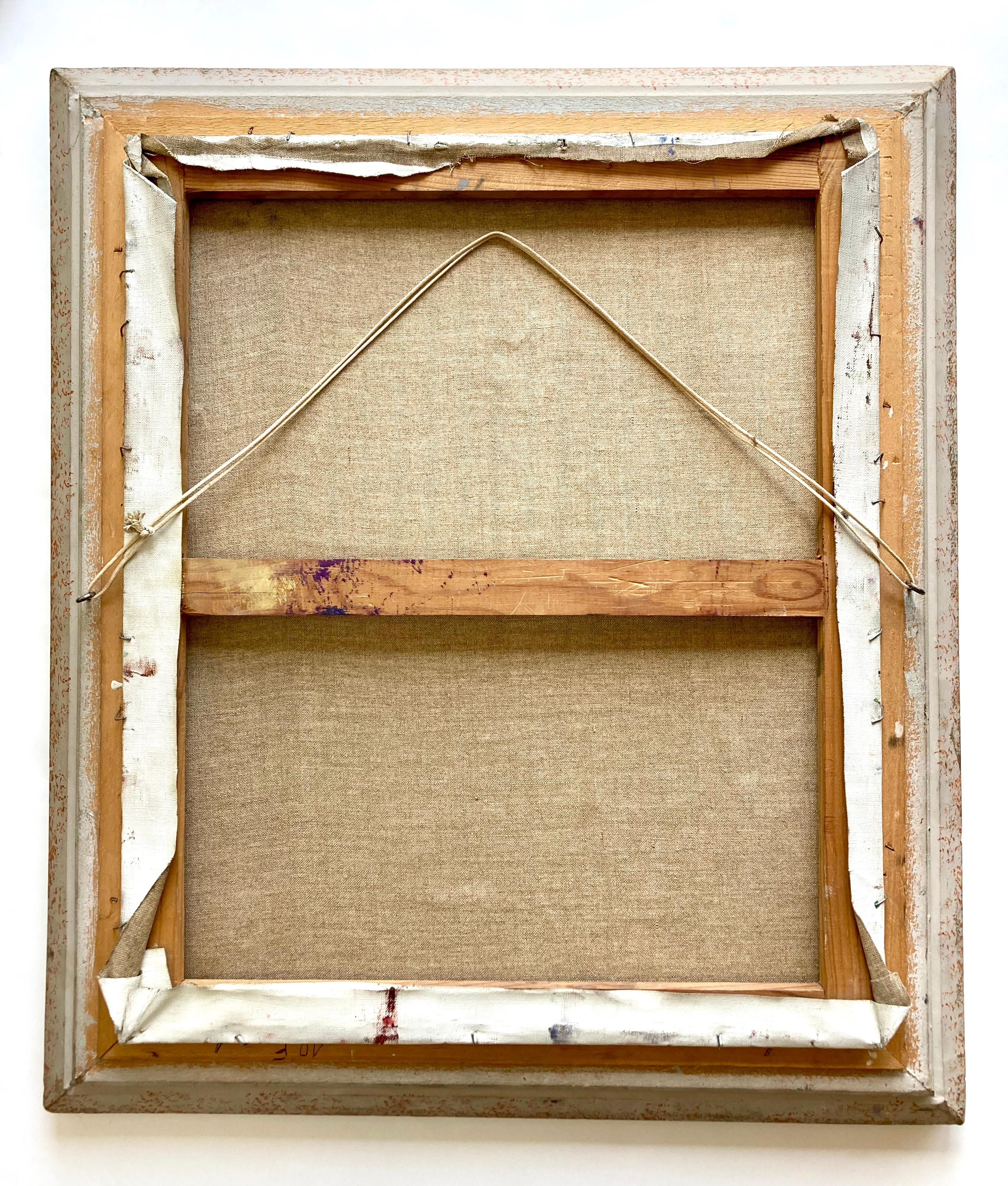 Großes französisches gerahmtes Original-Ölgemälde eines Waldes auf Stretched Canvas, Vintage im Angebot 7