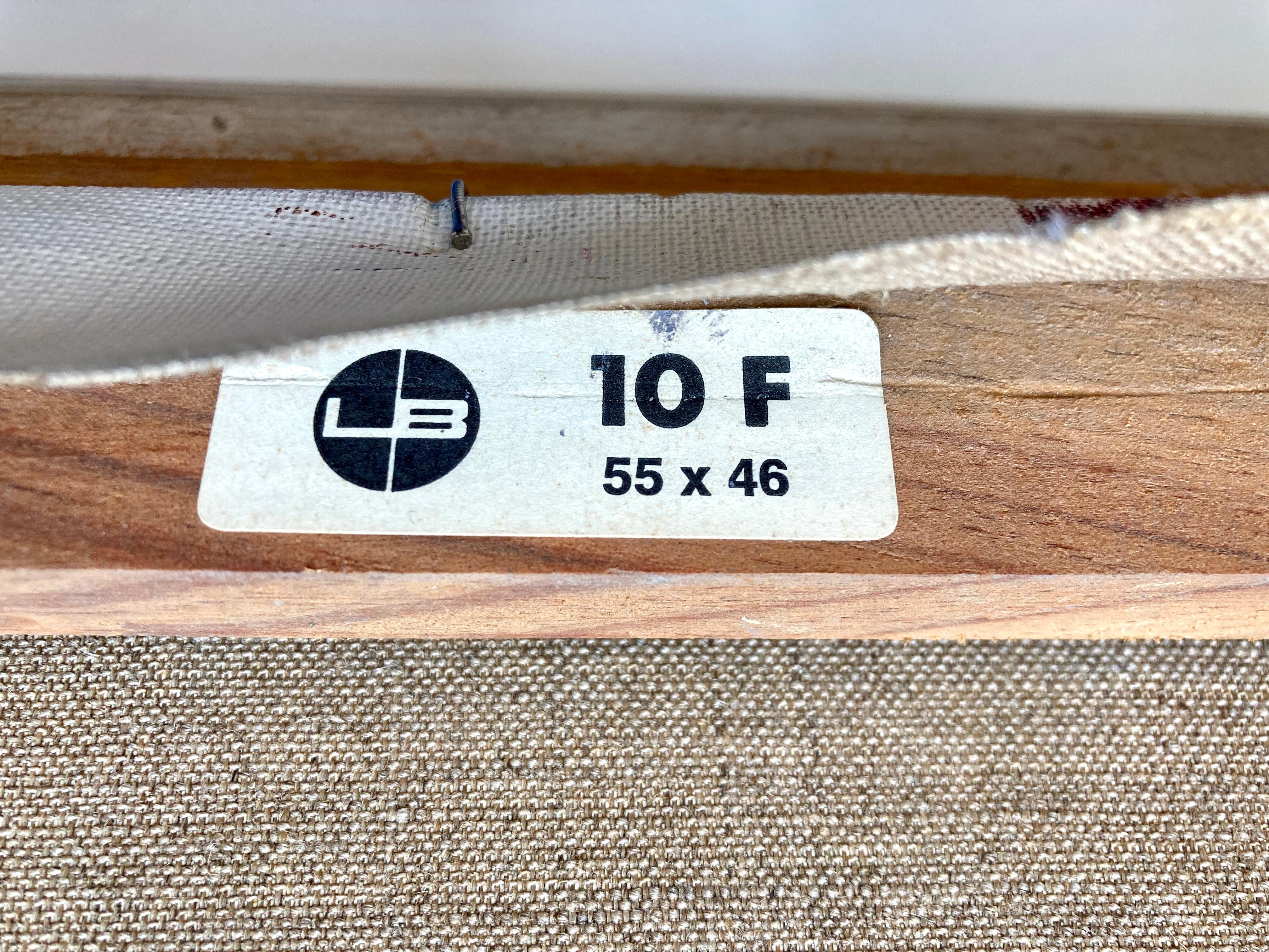 Großes französisches gerahmtes Original-Ölgemälde eines Waldes auf Stretched Canvas, Vintage im Angebot 8