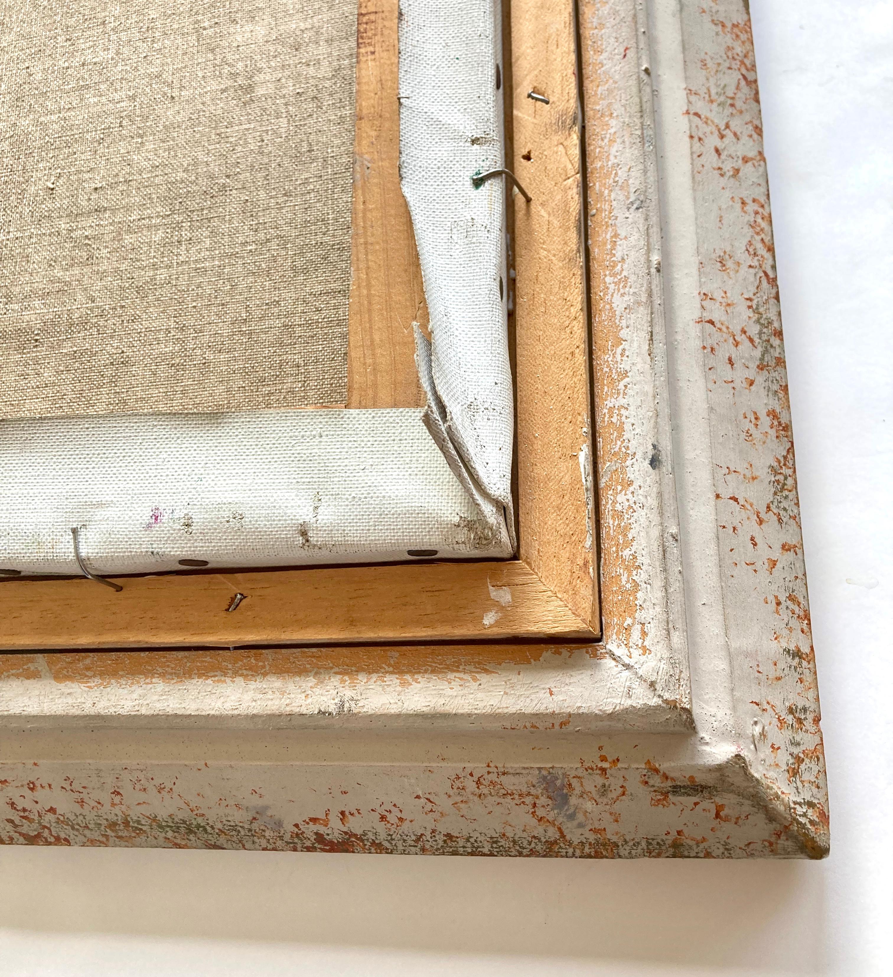 Großes französisches gerahmtes Original-Ölgemälde eines Waldes auf Stretched Canvas, Vintage im Angebot 9