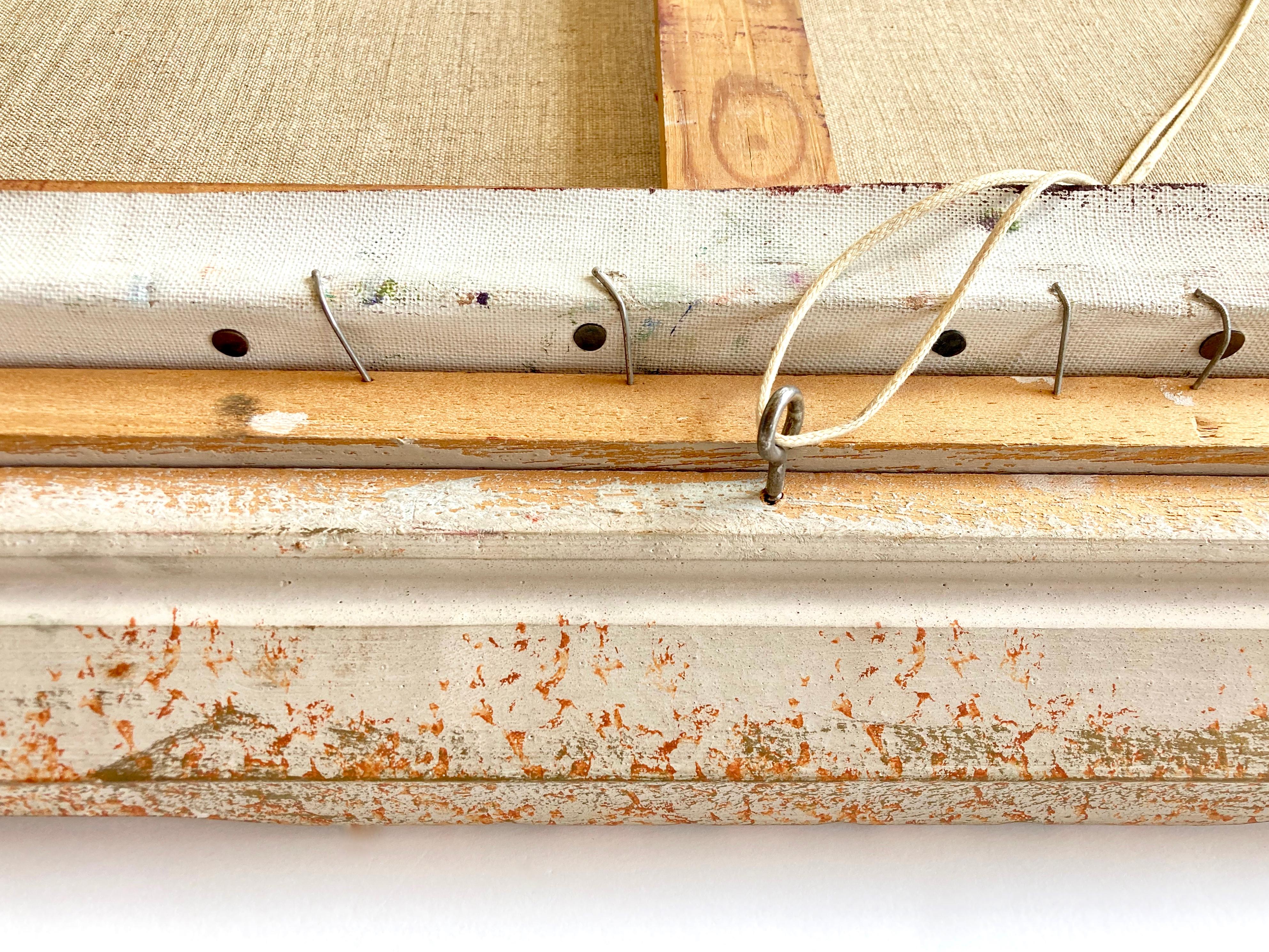 Großes französisches gerahmtes Original-Ölgemälde eines Waldes auf Stretched Canvas, Vintage im Angebot 10