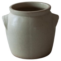 Vintage Stoneware Crock Pot, Glazed Ceramic Planter - Mendez Manor