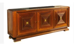 Large Vintage French Mahogany Sideboard Attribute to Maxime Old 1910-1991