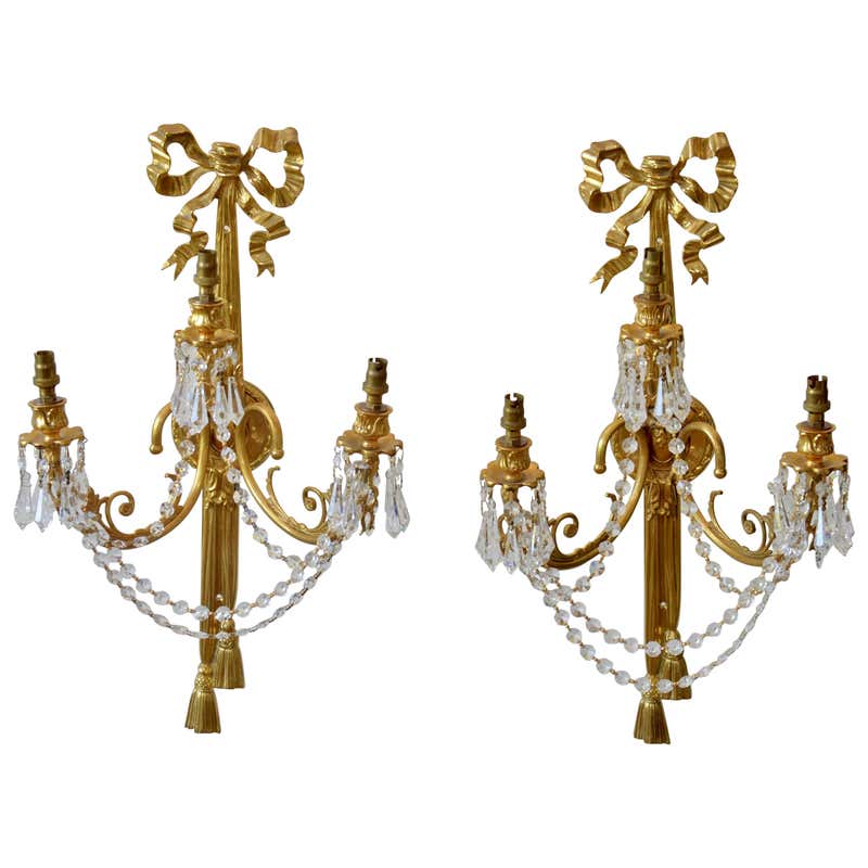 Large Vintage French Rococo Style Wall Sconces at 1stDibs