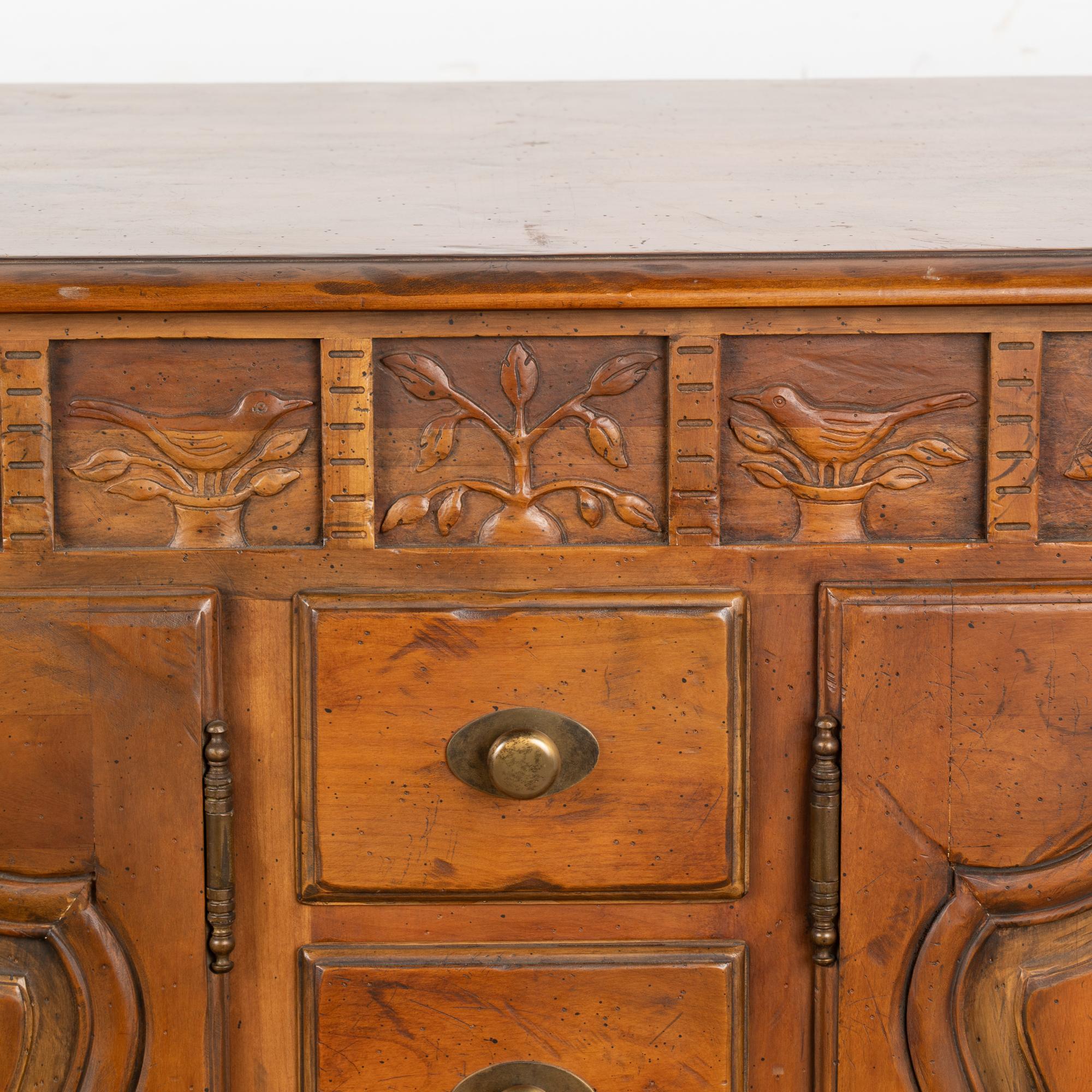 Large Vintage French Sideboard Buffet with Carved Details, circa 1960-80 5