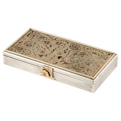 Oversized Vintage French Silver Compact Case by Boucheron
