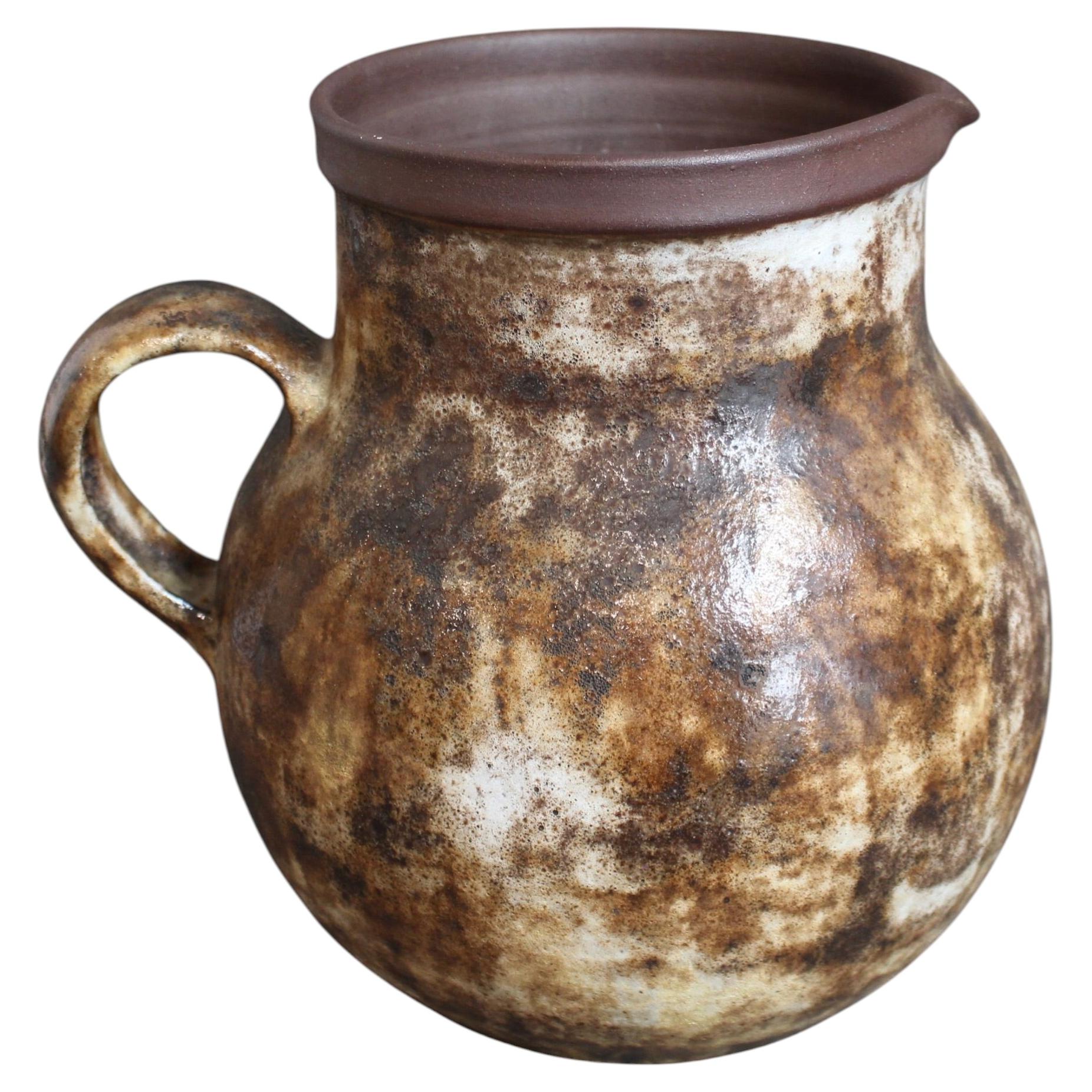 Grande brocca decorativa d'epoca in gres francese di Alexandre Kostanda in vendita