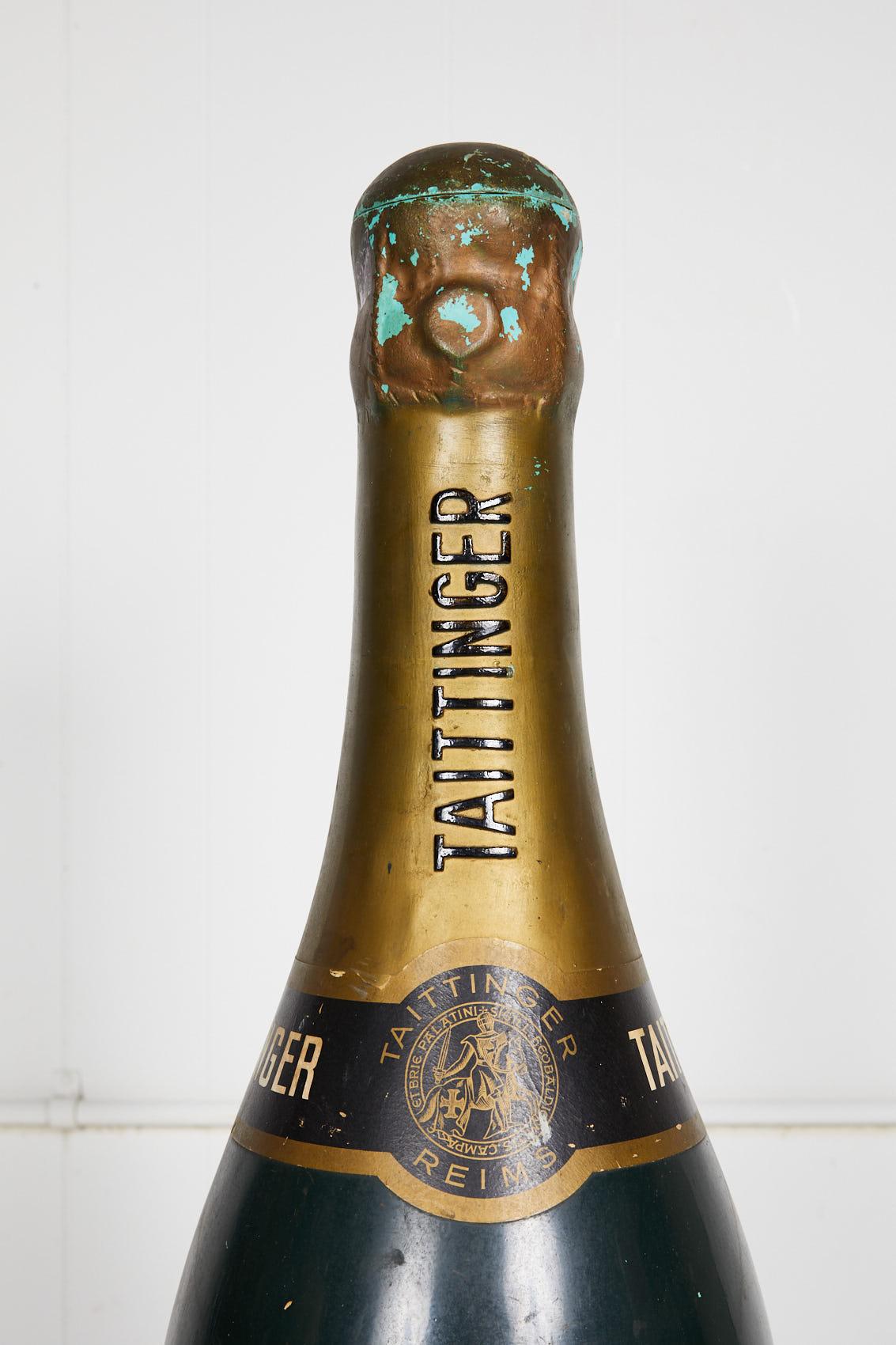 Hollywood Regency Large Vintage French Taittinger Bottle Prop For Sale
