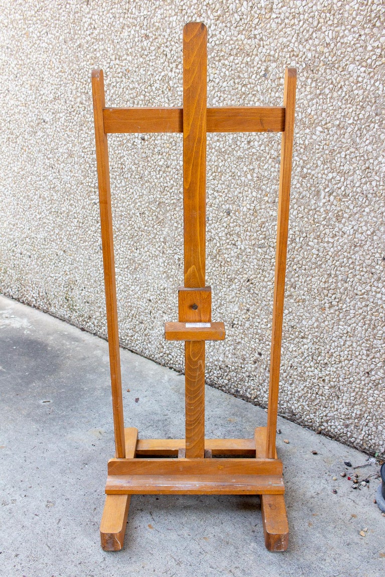 Large Vintage French Wood Floor Easel at 1stDibs