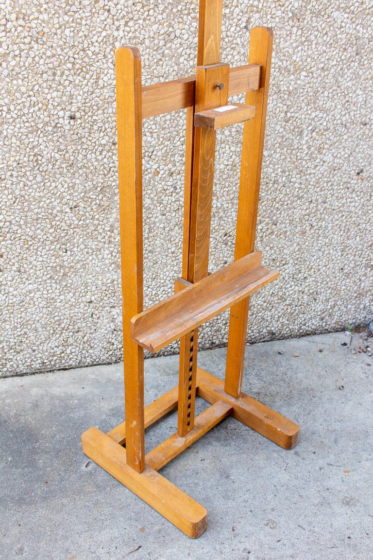 Large Vintage French Wood Floor Easel at 1stDibs