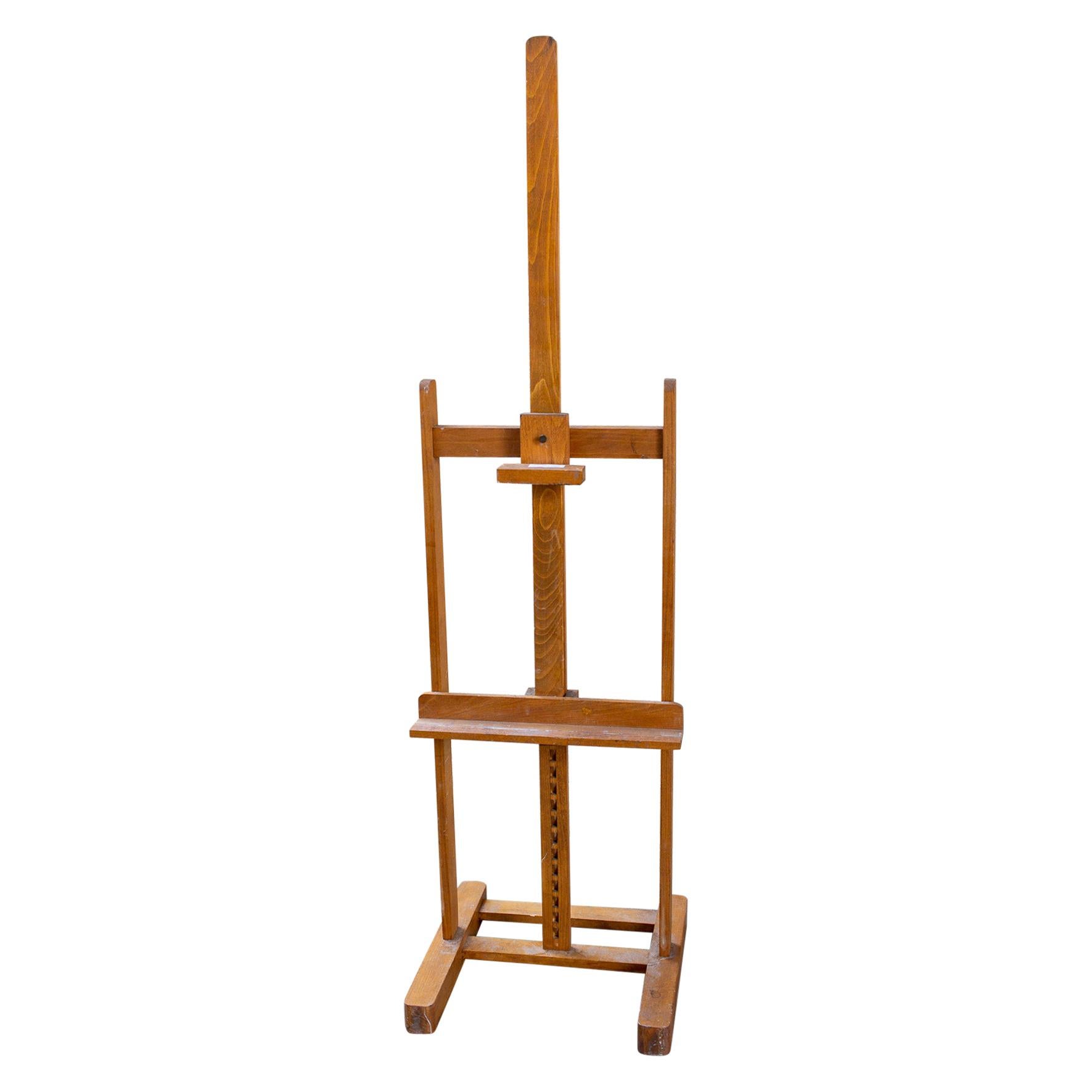 Large Vintage French Wood Floor Easel at 1stDibs