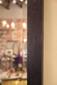 Large Vintage French Wood Frame Bevelled Floor Mirror Found in Paris