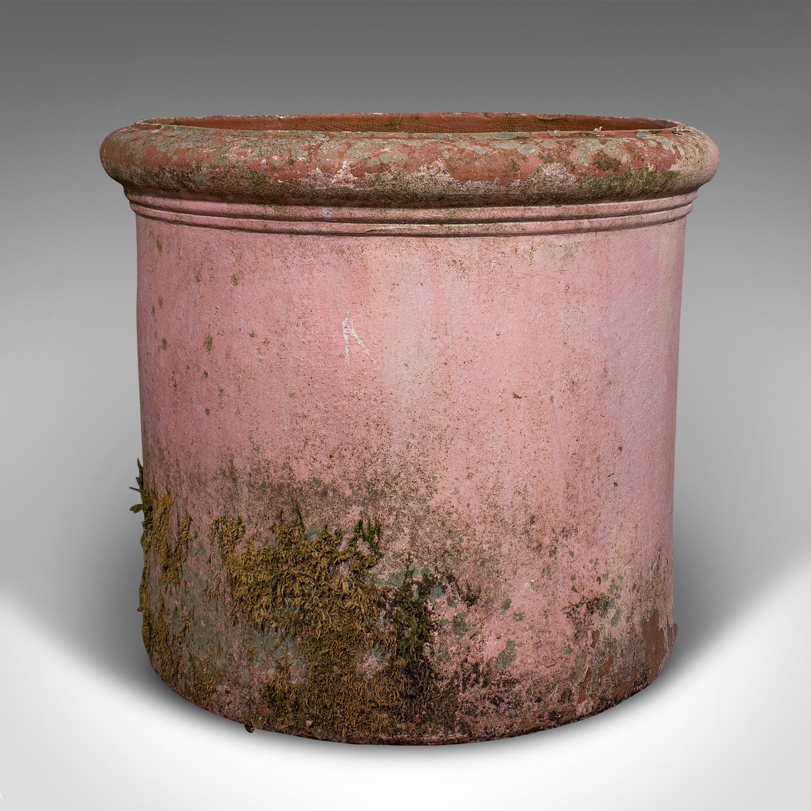 Mid-Century Modern Large Vintage Garden Planter, Italian, Terracotta, Outdoor Jardiniere Pot, 1970