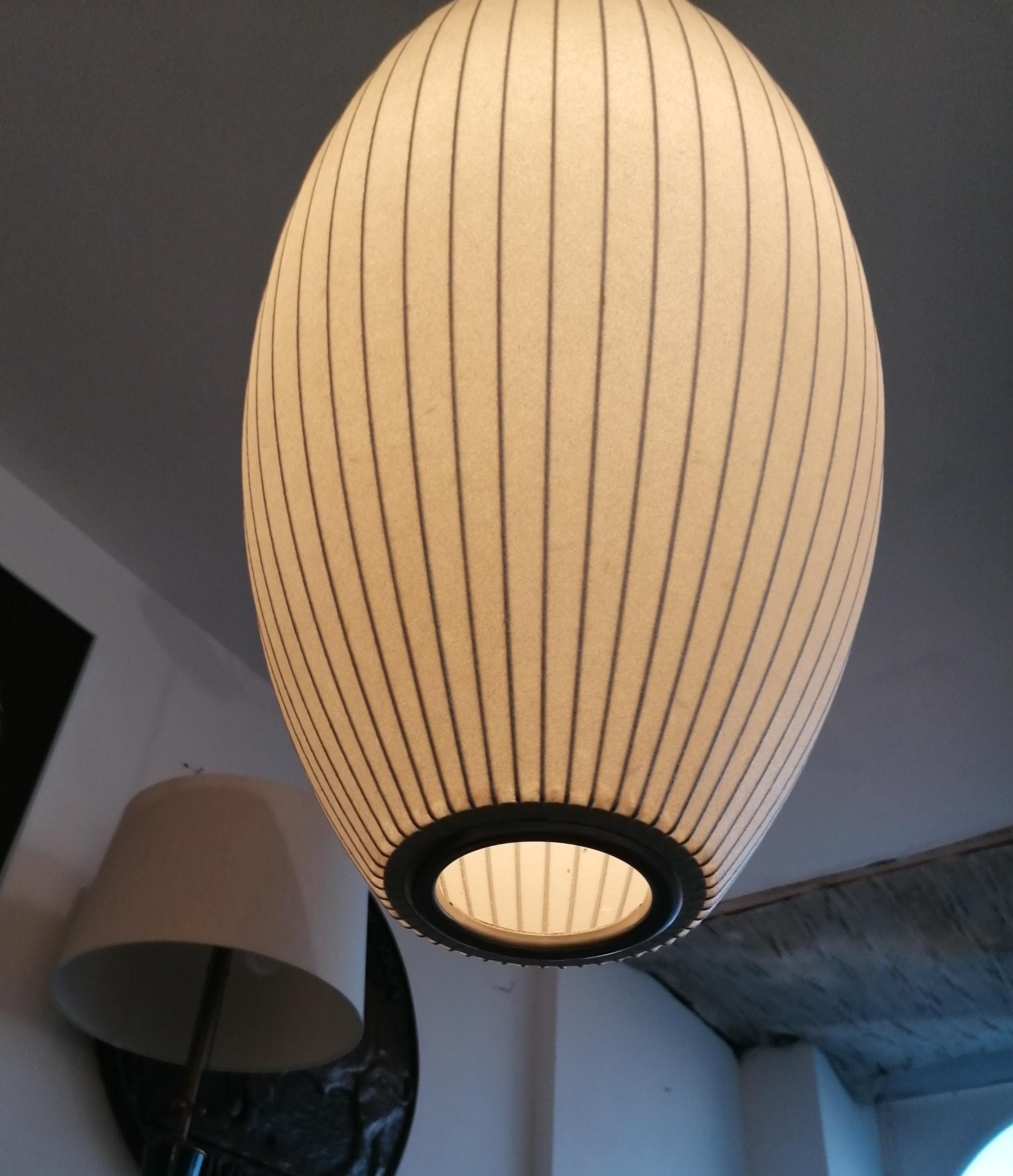 American Large Vintage George Nelson Cigar Bubble Pendant Light Produced by Modernica USA