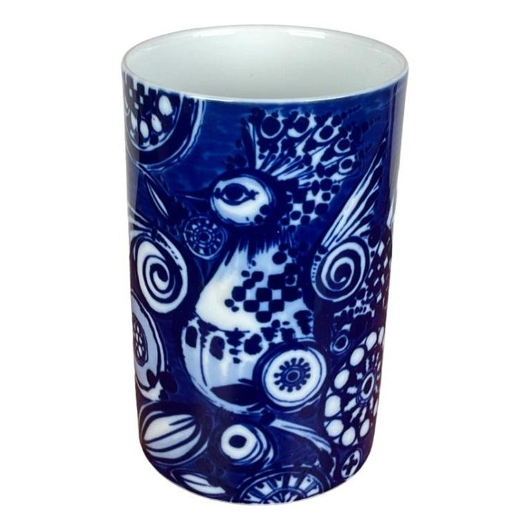 Large Vintage German Porcelain Peacock Vase by Bjørn Wiinblad, 1970s