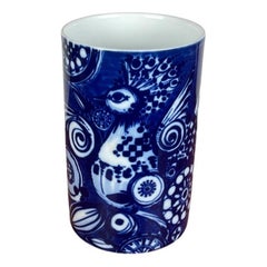 Large Vintage German Porcelain Peacock Vase by Bjørn Wiinblad, 1970s