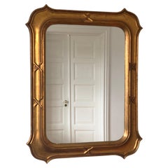 Grand miroir vintage doré Belgique 1970