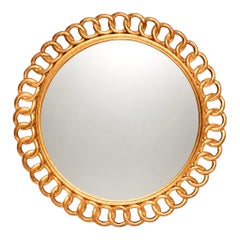 Large Vintage Giltwood Hollywood Regency Mirror