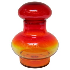 Grand vase en verre Amberina vintage avec bouchon de John Nickerson pour Blenko