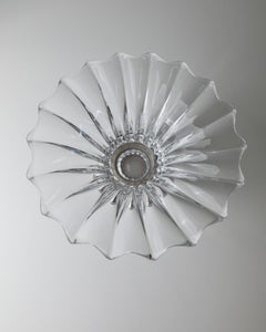 Large Vintage Glass Bowl Crystal Glass Classic Design Italy, 1940s