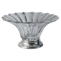 Grand bol en verre vintage Verre de cristal Design classique Italie, années 1940