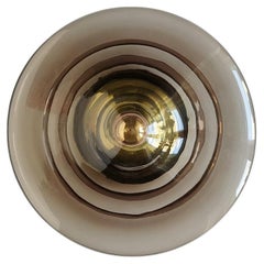 Large Vintage Glass Ceiling or Wall Light Flushmount, 1960s