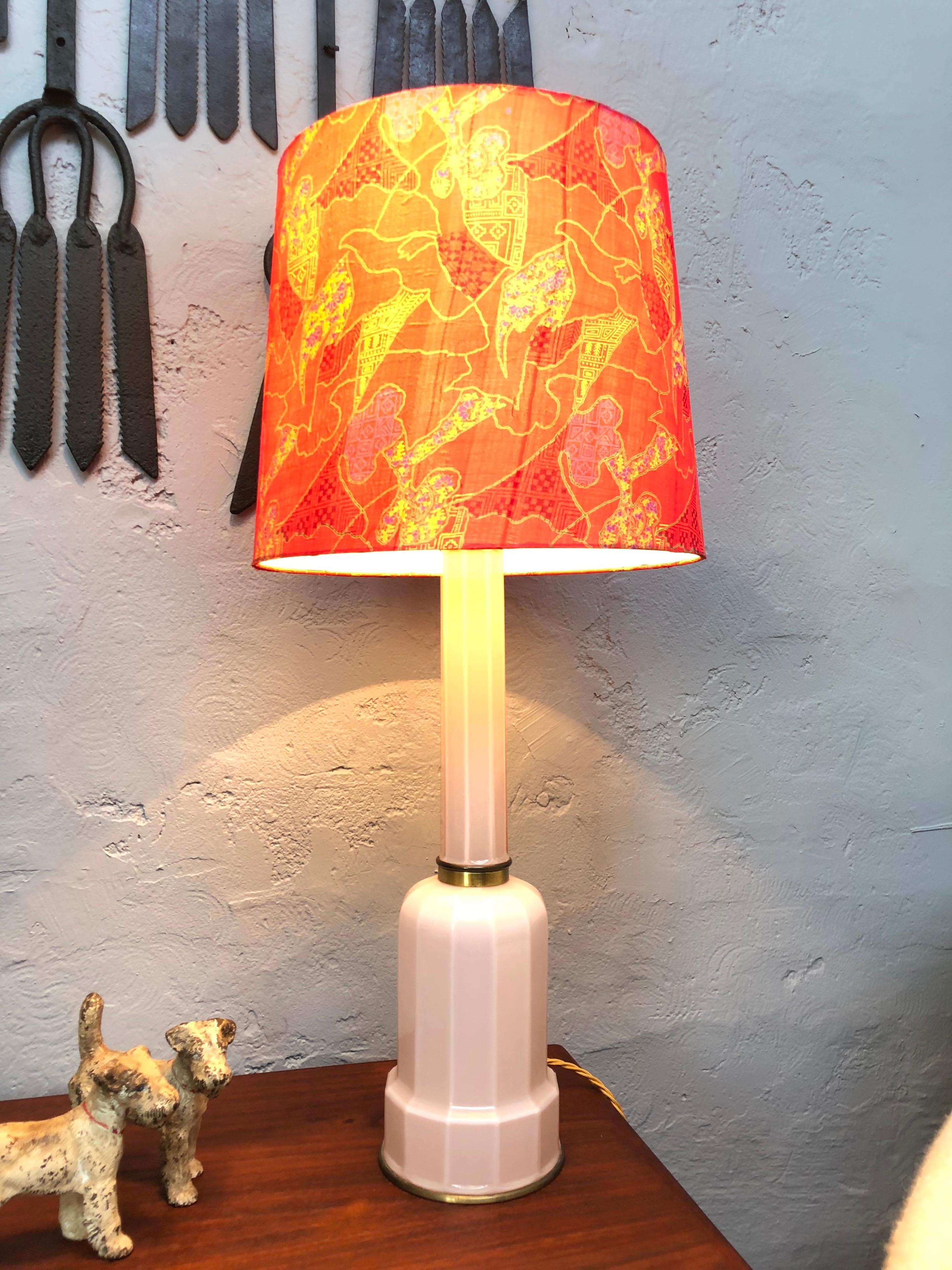 Large Vintage Glass Heiberg Table Lamp For Sale 4