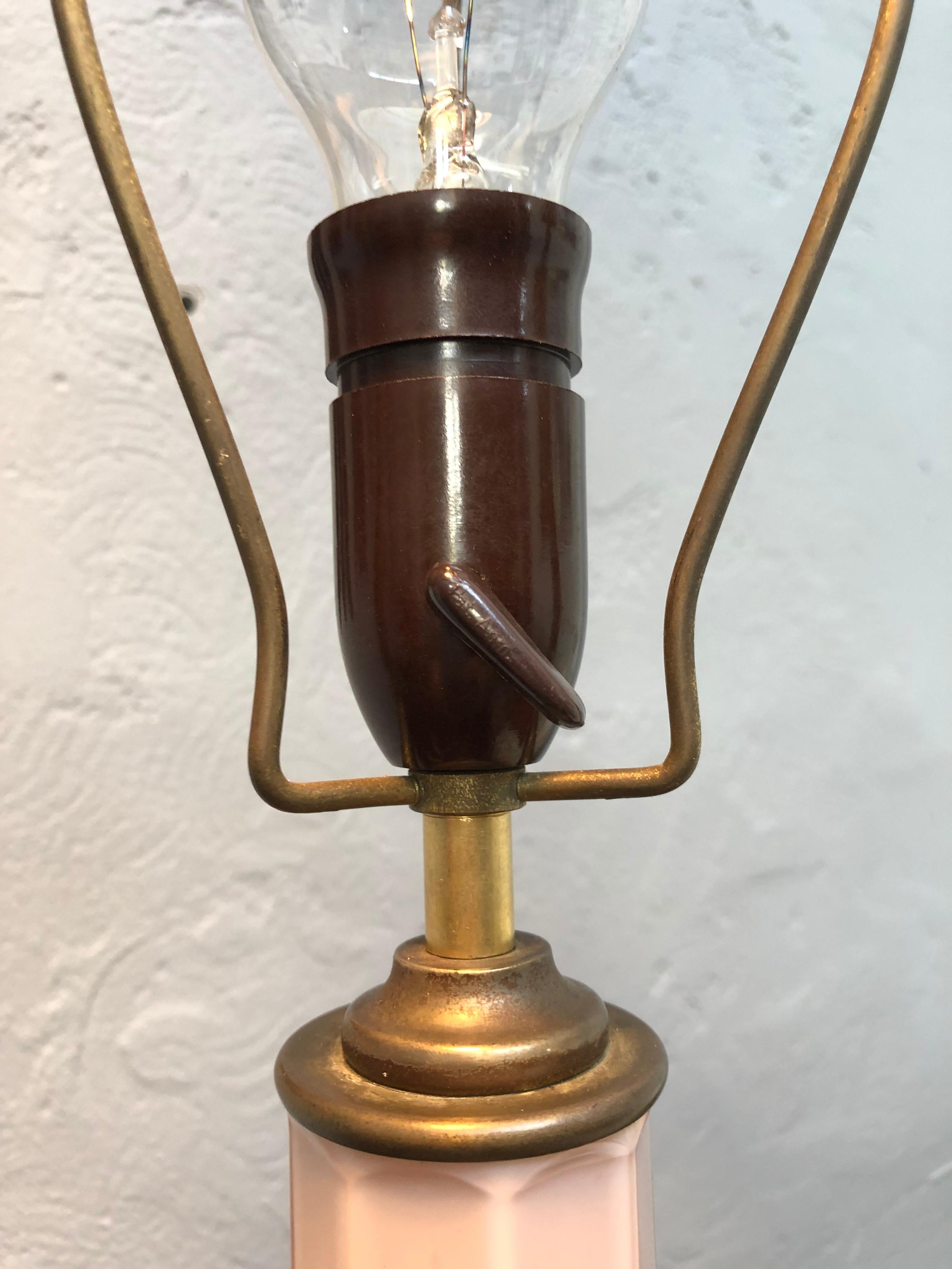 Large Vintage Glass Heiberg Table Lamp In Good Condition For Sale In Søborg, DK