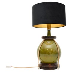 Large Vintage Glass Table Lamp