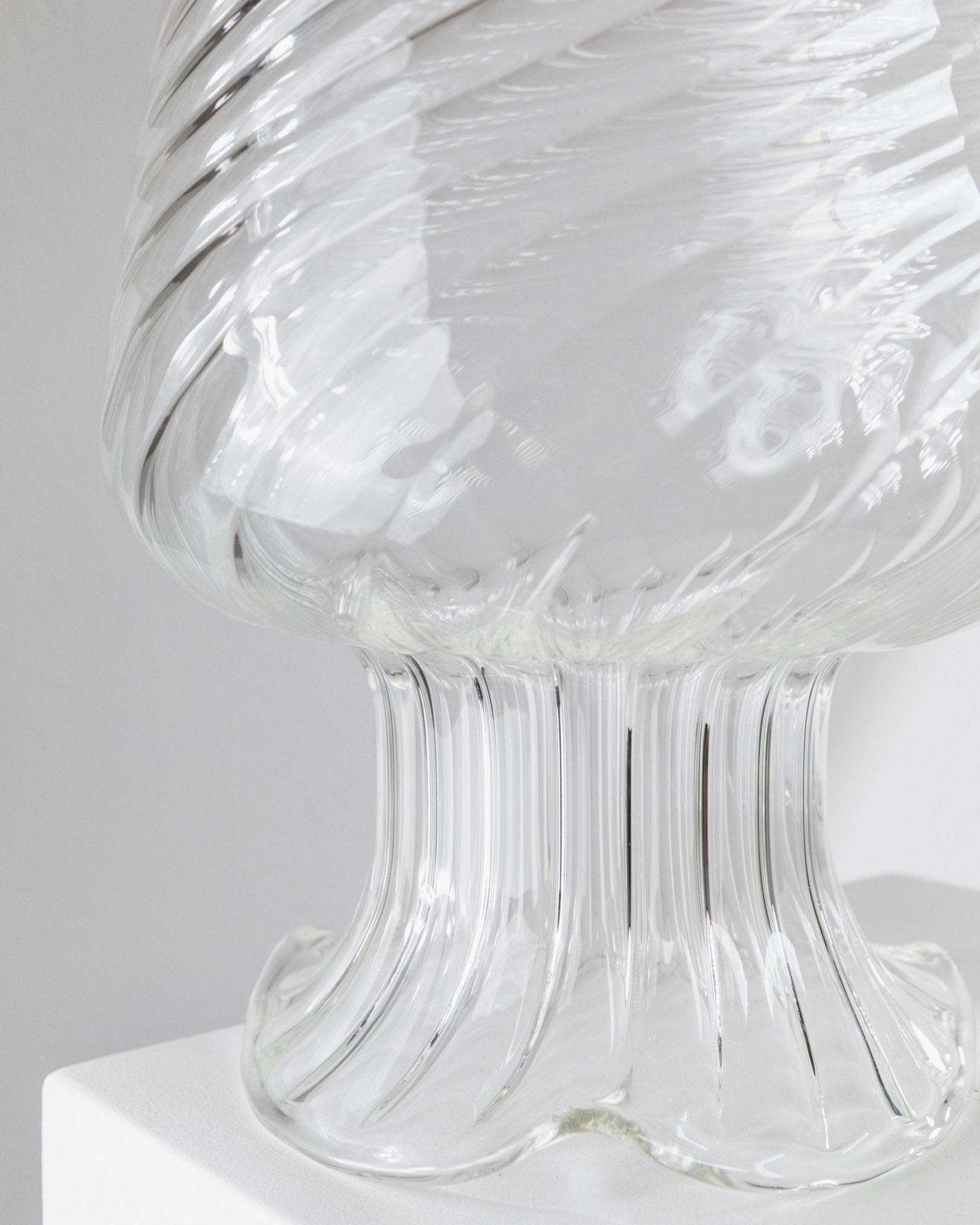 Vaso grande in vetro d'epoca Design curvo in vetro soffiato a mano di Soffiera Parise, anni '70 in vendita 4