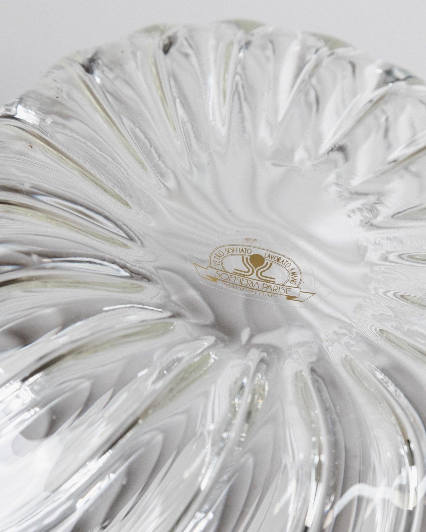 Vaso grande in vetro d'epoca Design curvo in vetro soffiato a mano di Soffiera Parise, anni '70 In condizioni buone in vendita a Montecalvoli, IT