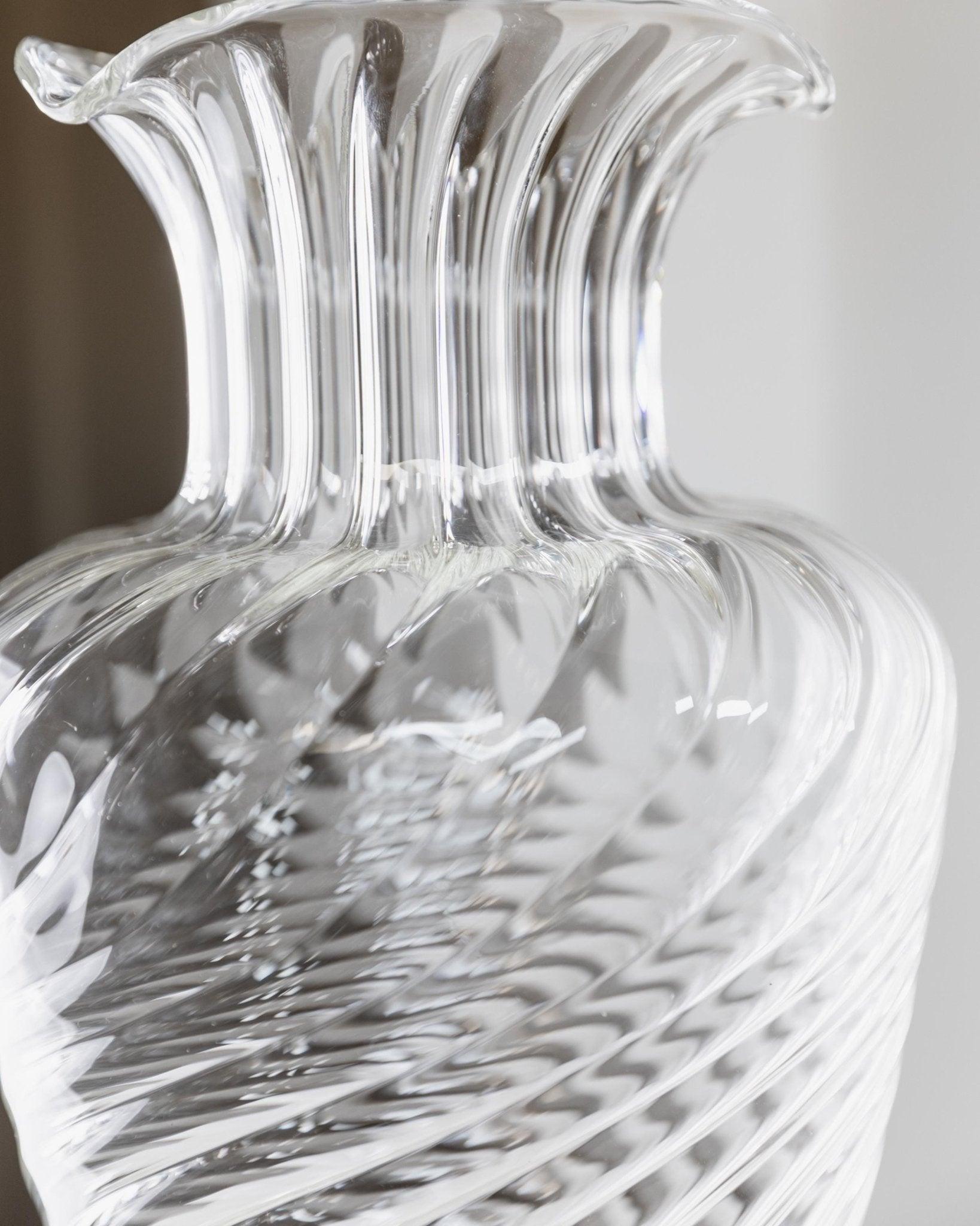 Vaso grande in vetro d'epoca Design curvo in vetro soffiato a mano di Soffiera Parise, anni '70 in vendita 1