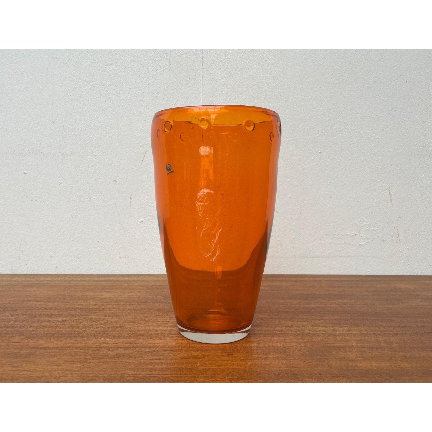 Large Vintage Glass Vase from Hysteria, 1980s For Sale 5