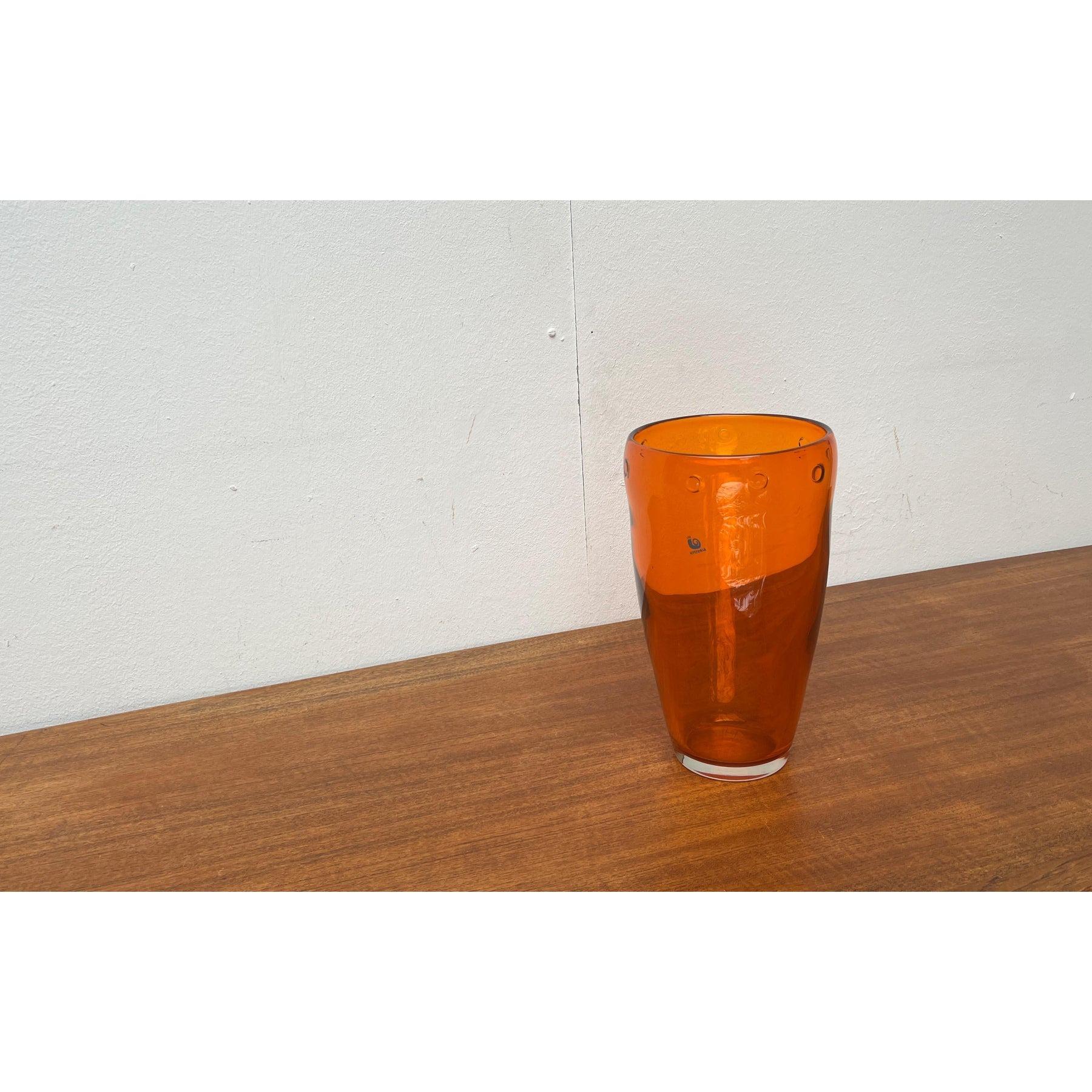 Large Vintage Glass Vase from Hysteria, 1980s For Sale 1